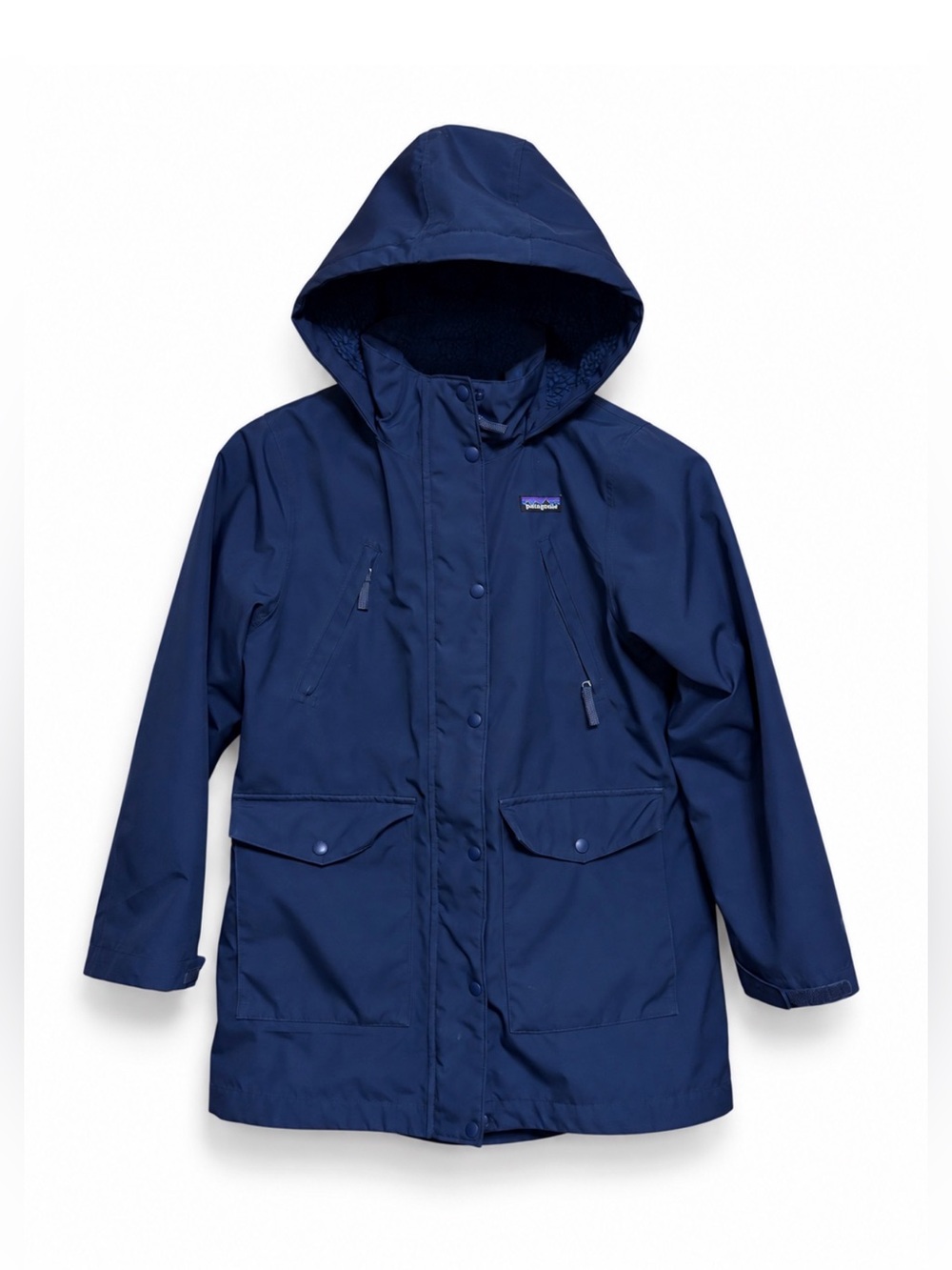 Patagonia Tres 3-in-1 Navy Down Parka – Unisex Youth L - Picture 4 of 12